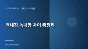 백내장 녹내장 차이 총정리