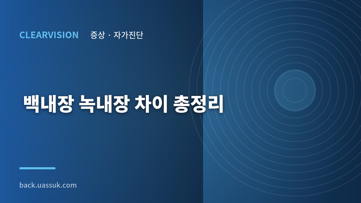 백내장 녹내장 차이 총정리